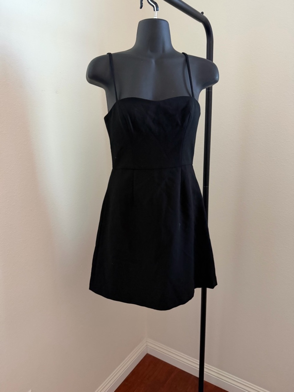French Connection Black Mini Dress with Spaghetti Straps - Picture 3 of 7